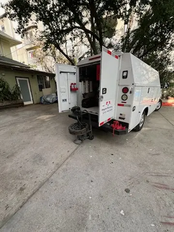 Magnet Plumbing service vehicle on-site for Slab Leak Repair in North Fort Myers